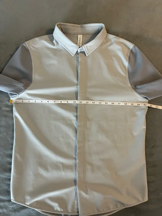 Lululemon Men's Heavyweight Button Down Short Minimalist Two Tone Grey - Picture 11 of 11